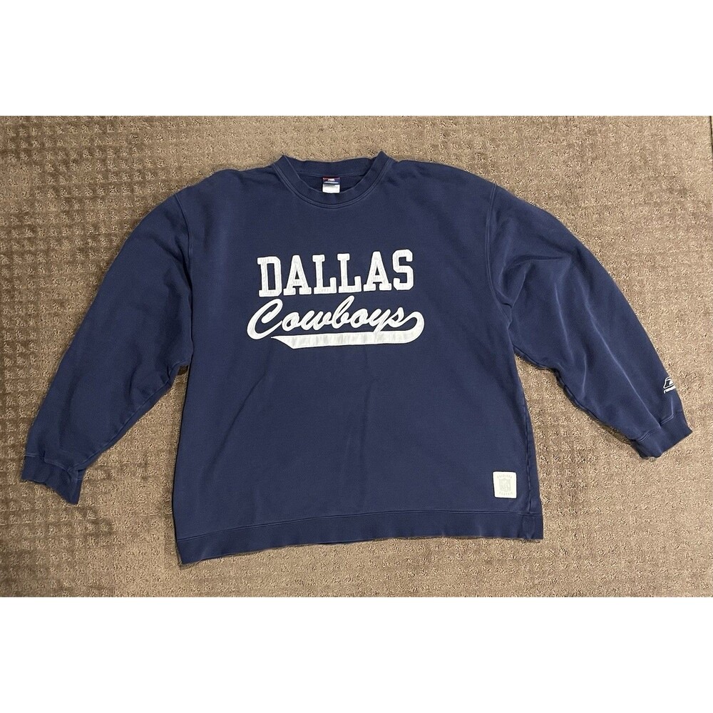 Vintage Dallas Cowboys Sweatshirt 2XL Reebok Gridiron Navy Patch Raised Letters